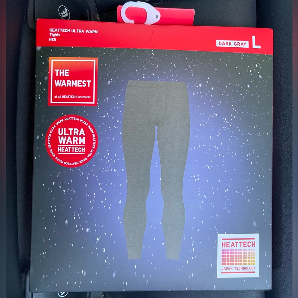 Uniqlo HEATTECH Ultra Warm Tights Leggings Thermal Dark Gray Men’s Sz L NWT